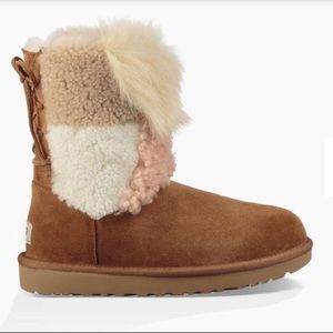 Ugg Classic Short Patchwork Fluff Boot W size 9